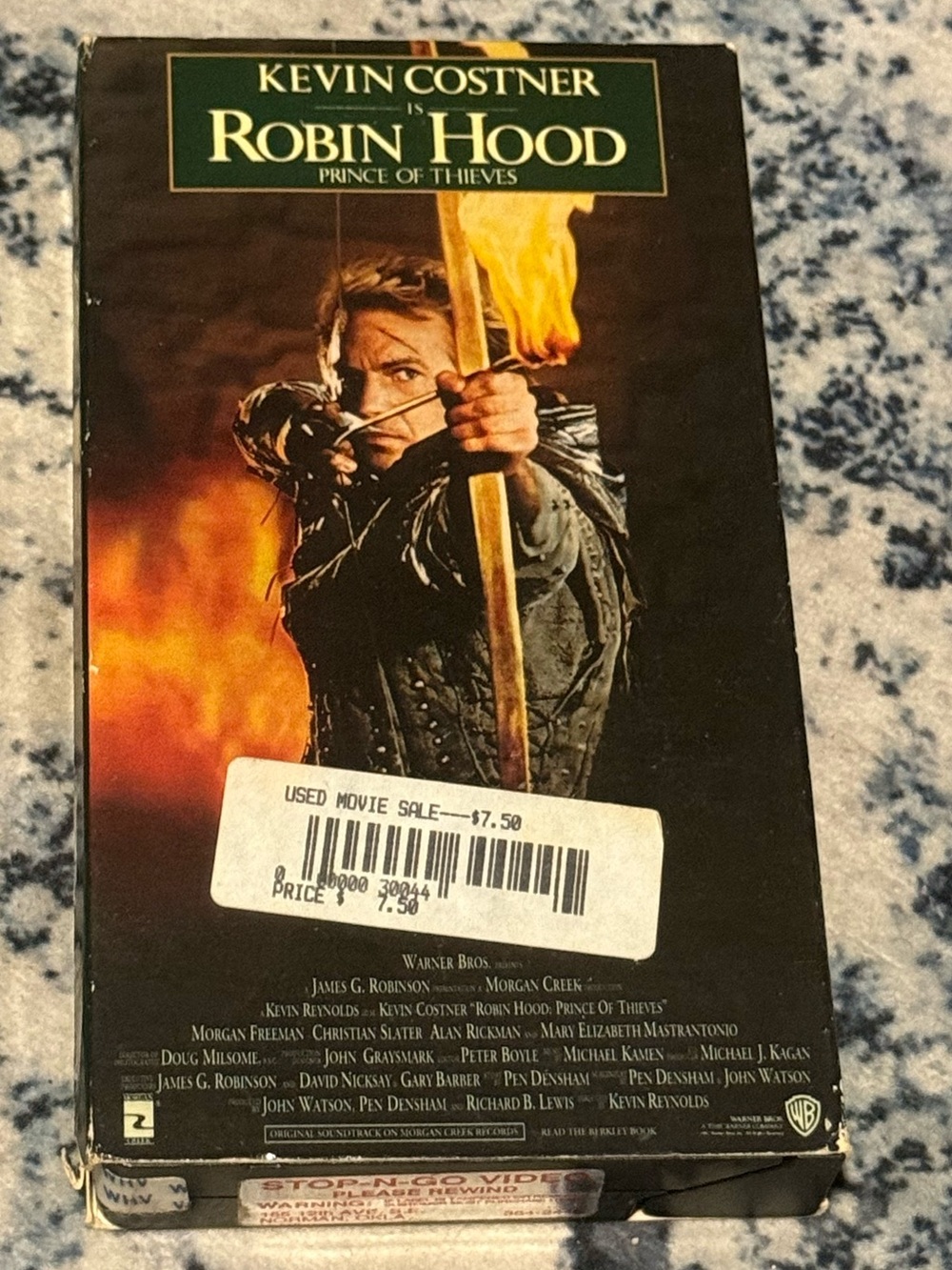 Robin Hood: Prince of Thieves VHS 1991 Kevin Costner Warner Bros